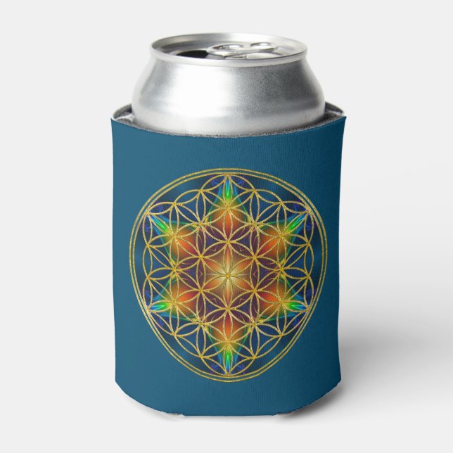 FLOWER OF LIFE - Fractal Blossom 1 Can Cooler (Can Front)