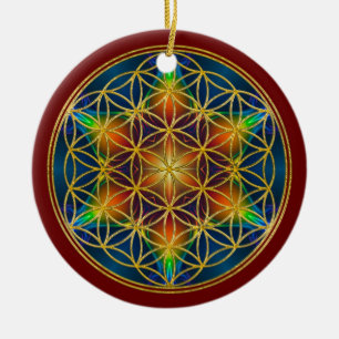 FLOWER OF LIFE - Fractal Blossom 1 Ceramic Tree Decoration