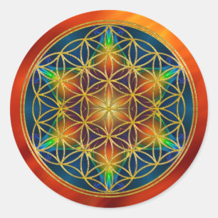 FLOWER OF LIFE - Fractal Blossom 1 Classic Round Sticker