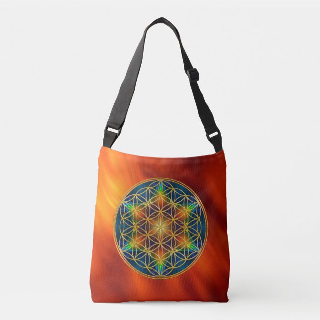 FLOWER OF LIFE - Fractal Blossom 1 Crossbody Bag (Front)