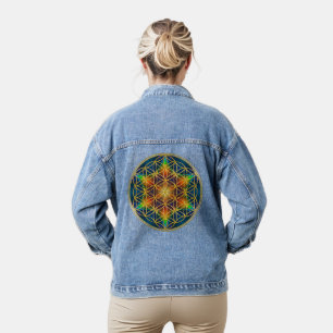 Flower Of Life - Fractal Blossom 1 Denim Jacket