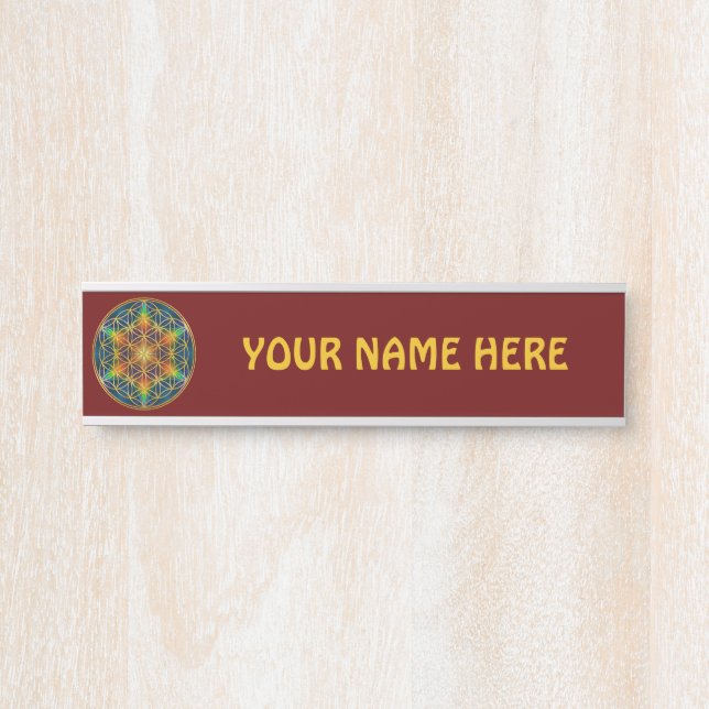 FLOWER OF LIFE - Fractal Blossom 1 Door Sign (Front)