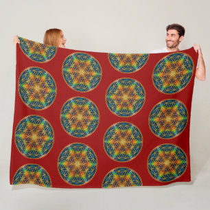 FLOWER OF LIFE - Fractal Blossom 1 Fleece Blanket