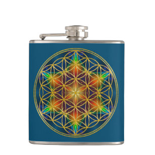 FLOWER OF LIFE - Fractal Blossom 1 Hip Flask