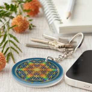 FLOWER OF LIFE - Fractal Blossom 1 Key Ring