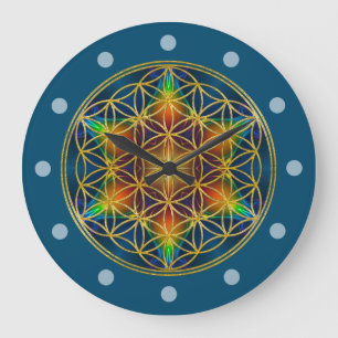 FLOWER OF LIFE - Fractal Blossom 1 Large Clock