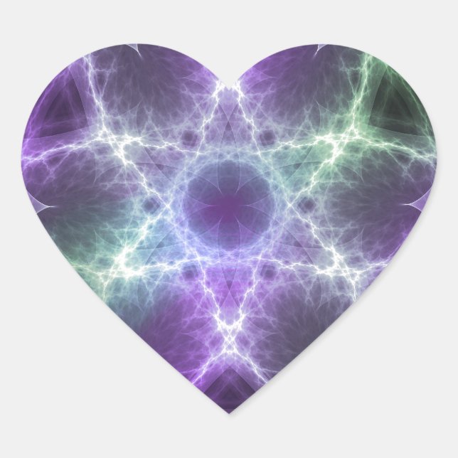 Flower of Life Fractal - Sacred Geometry Heart Sticker (Front)