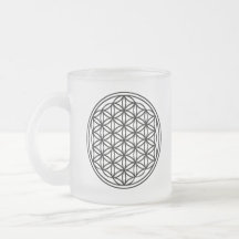 Flower of Life Frosted Glass Mug