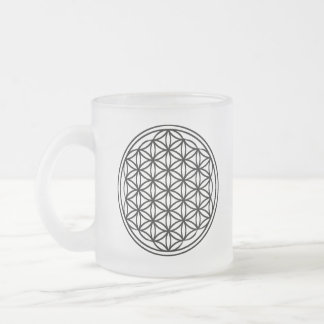 Flower of Life Frosted Glass Mug