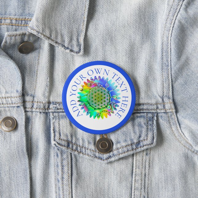 Flower Of Life - Geometric Blossom 4 7.5 Cm Round Badge (In Situ)