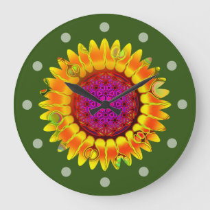Flower Of Life - Geometric Blossom 4 Large Clock