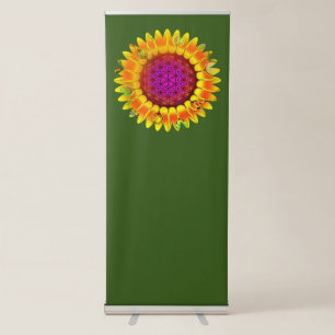 Flower Of Life - Geometric Blossom 4 Retractable Banner