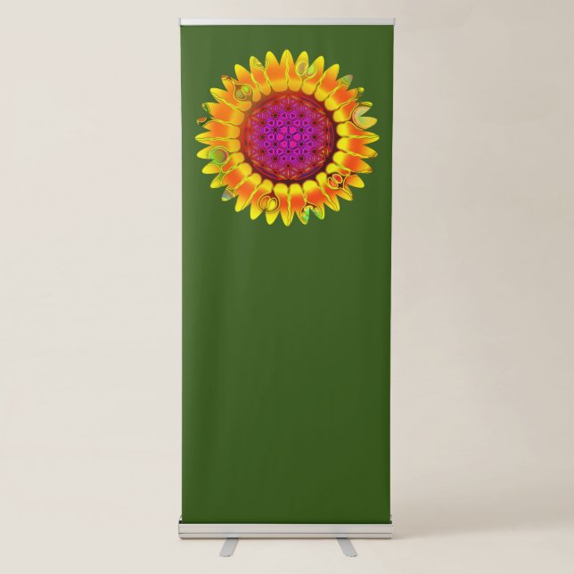 Flower Of Life - Geometric Blossom 4 Retractable Banner (Front)