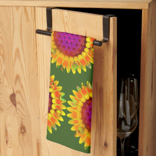 Flower Of Life - Geometric Blossom 4 Tea Towel