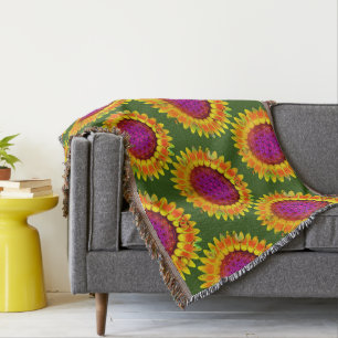 Flower Of Life - Geometric Blossom 4  Throw Blanket