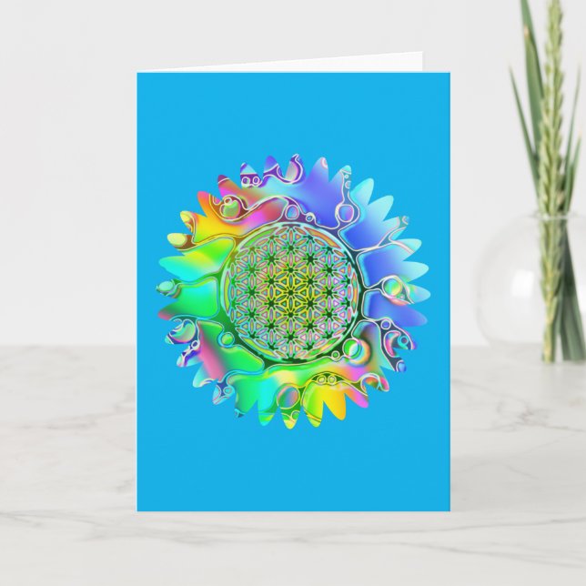 Flower Of Life - Geometric Blossom 5 Card (Front)