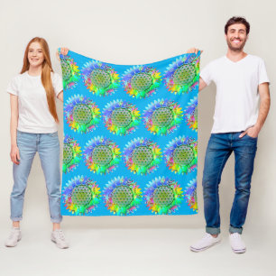 Flower Of Life - Geometric Blossom 5 Fleece Blanket