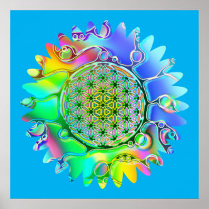 Flower Of Life - Geometric Blossom 5 Poster