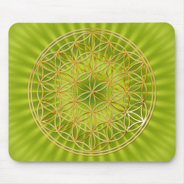 Flower Of Life | gold, big Mouse Mat (Front)