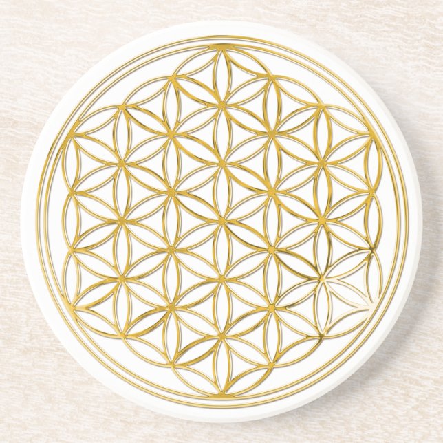 FLOWER OF LIFE - gold Coaster (Front)