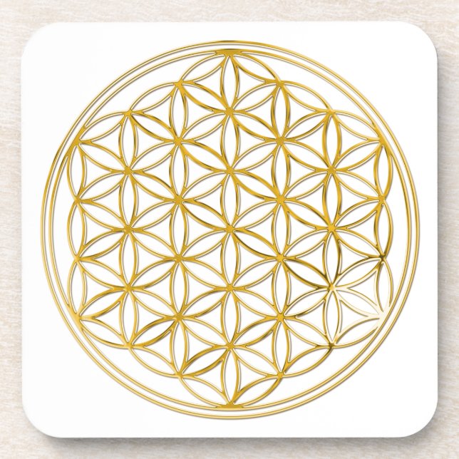 FLOWER OF LIFE - gold Coaster (Front)