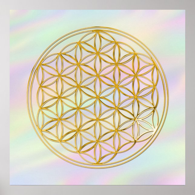 Flower Of Life | gold, colored light Poster (Front)