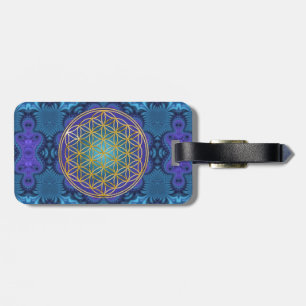Flower Of Life - gold - fractal 1 Luggage Tag