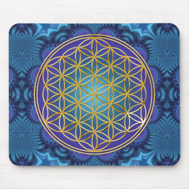 Flower Of Life - gold - fractal 1 Mouse Mat (Front)