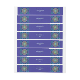 Flower Of Life - gold - fractal 1 Wraparound Address Label
