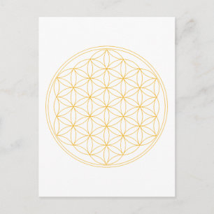 Flower of Life Gold Line Postcard