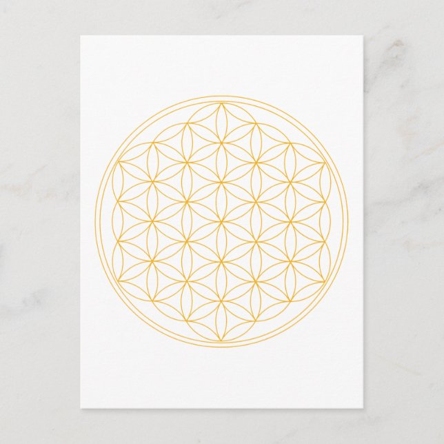 Flower of Life Gold Line Postcard (Front)