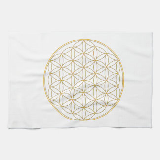 Flower of Life Gold Line Tea Towel