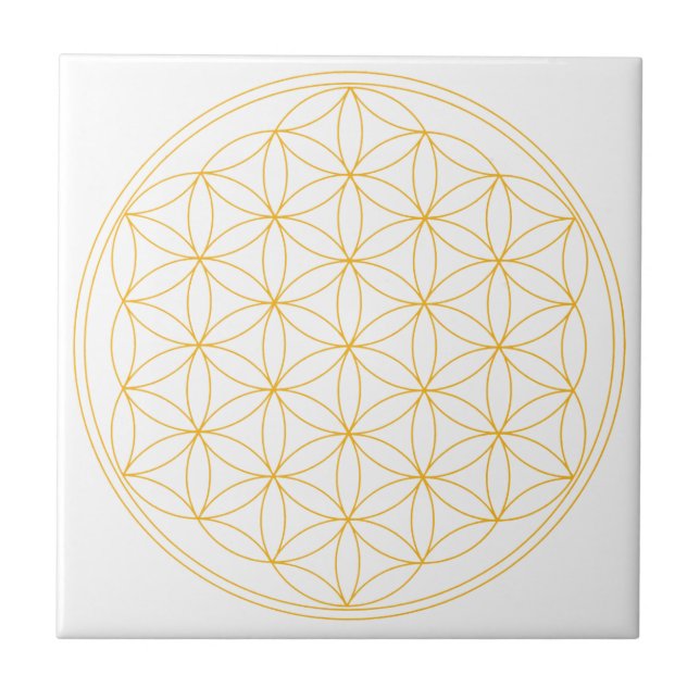 Flower of Life Gold Line Tile (Front)