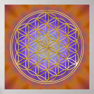 FLOWER OF LIFE - gold Poster