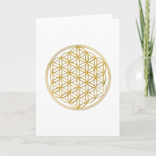 Flower Of Life   gold, small Card