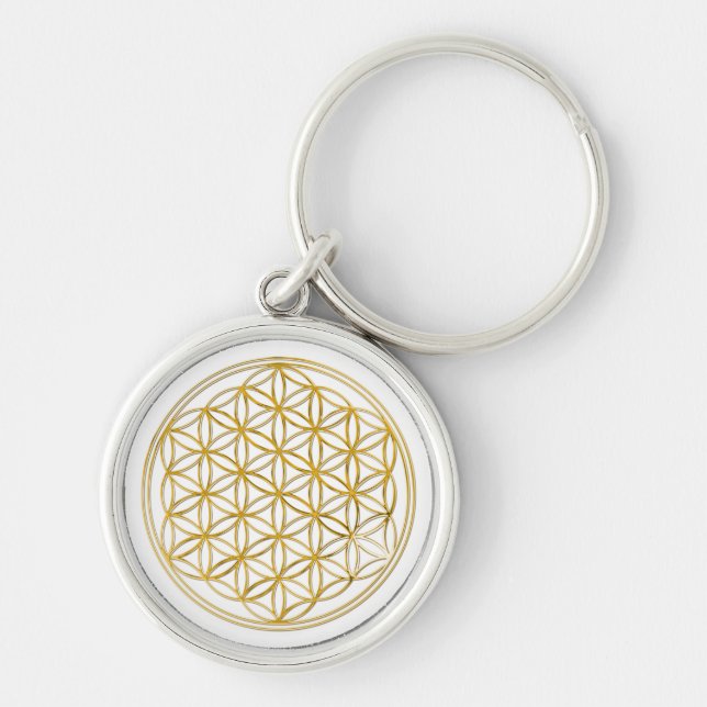 Flower Of Life | gold, small Key Ring (Front)