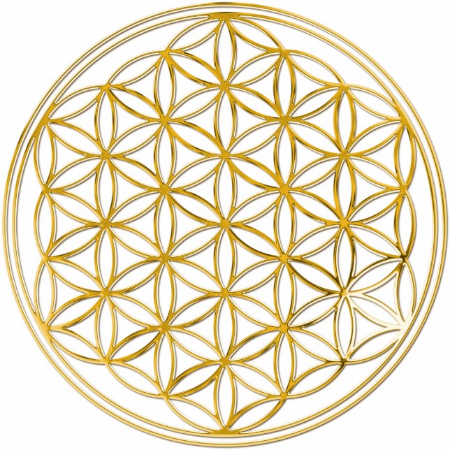 FLOWER OF LIFE - gold Standing Photo Sculpture (Front)