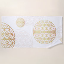 Flower of life gold white