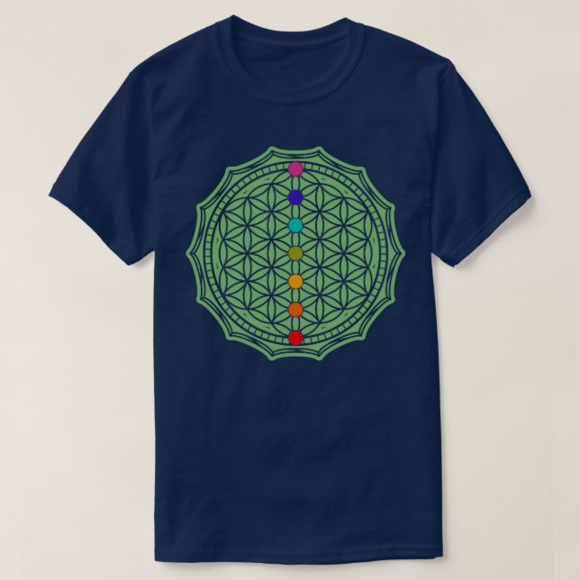 Flower of life green T-Shirt (Design Front)