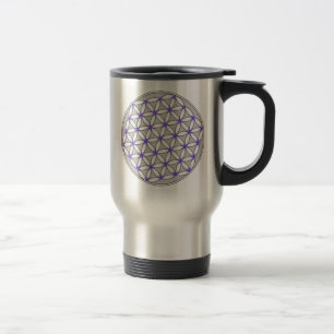 Flower of Life Grey Lilac Travel Mug