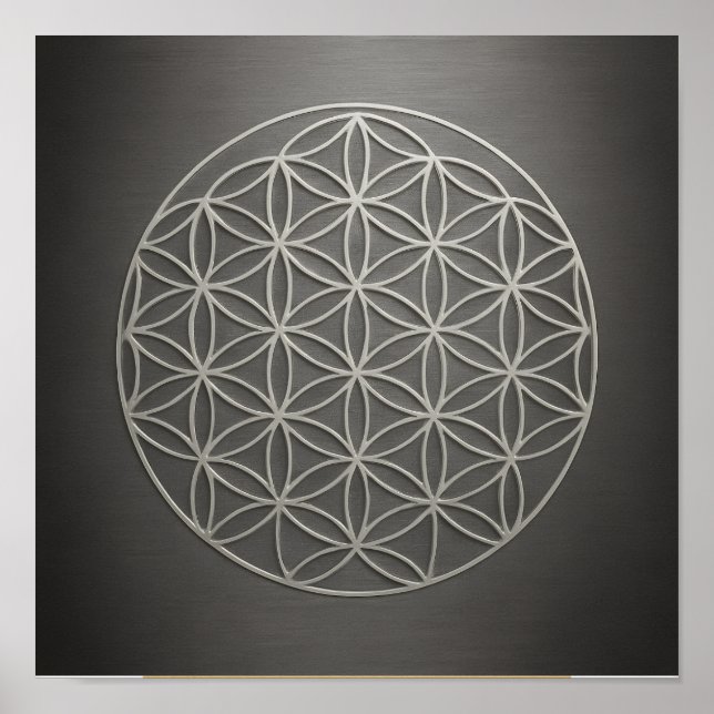Flower of Life Grey Pewter Poster (Front)