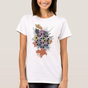 Flower of Life Grunge Painting T-Shirt