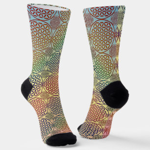 FLOWER OF LIFE - grunge pattern 1 Socks