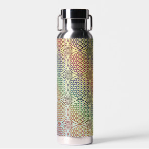 FLOWER OF LIFE - grunge pattern 1 Water Bottle