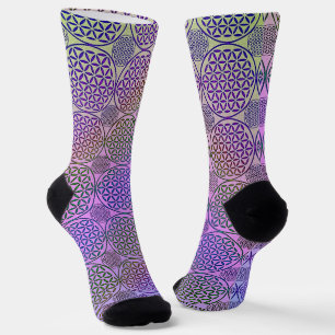 FLOWER OF LIFE - grunge pattern 3 Socks