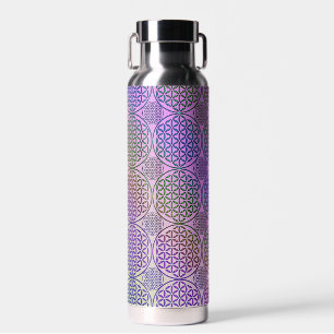 FLOWER OF LIFE - grunge pattern 3 Water Bottle