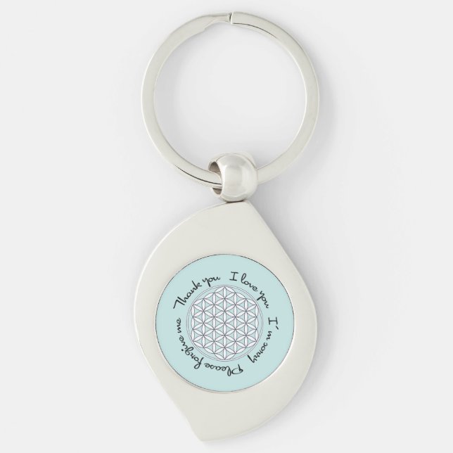 Flower of Life Ho'oponopono Key Ring (Front)