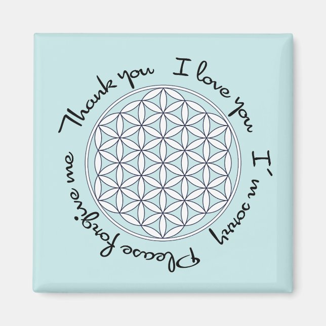 Flower of Life Ho'oponopono Magnet (Front)