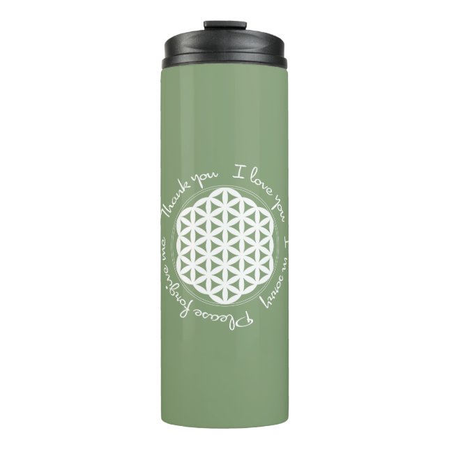 Flower of Life Ho'oponopono Thermal Tumbler (Front)
