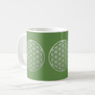 Flower of Life in gradient white - Coffee Mug